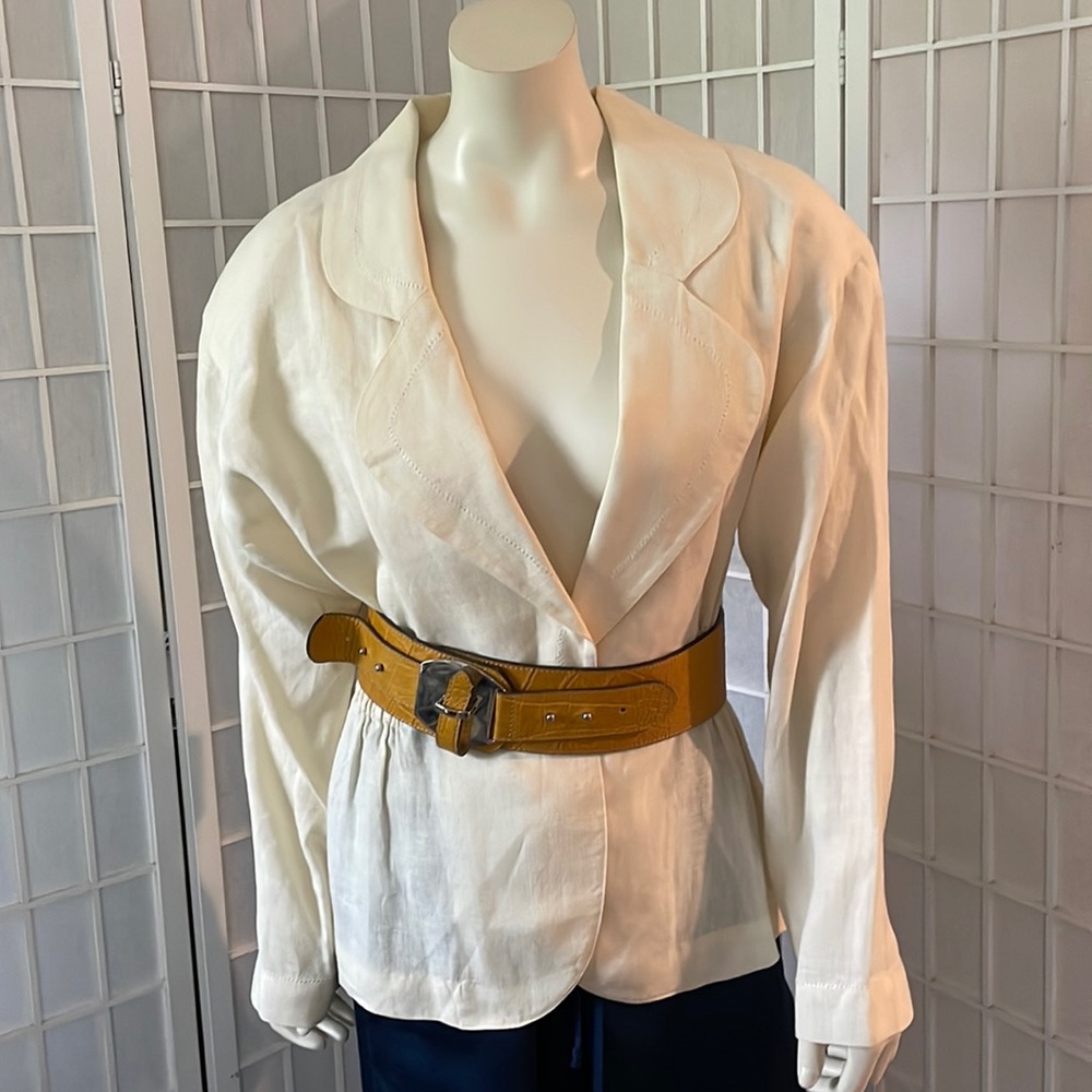 Vintage “linen like” blouson jacket Sz 8